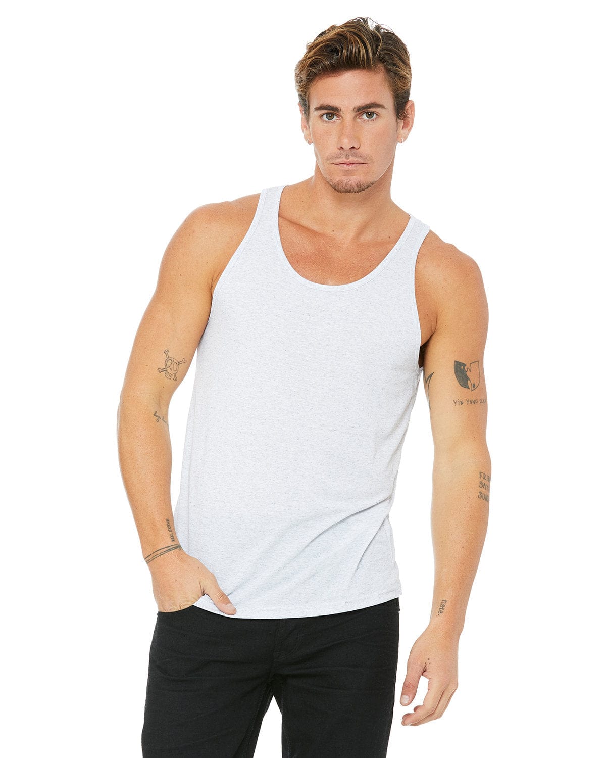 Bella Canvas Tank Tops XS / Wht Flck Triblnd Bella+Canvas 3480: Unisex Jersey Tank
