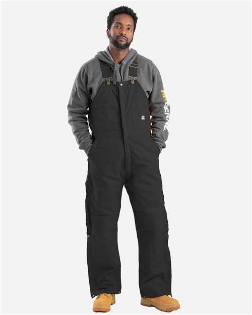 Berne Apparel B415 Men's Heritage Insulated Bib Overall in Black