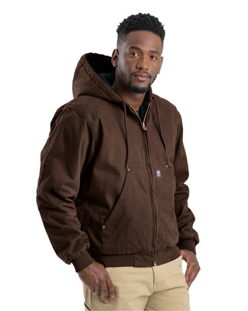 Berne Apparel 13284 HJ375-Men's Heartland Washed Cotton Duck Hooded Jacket