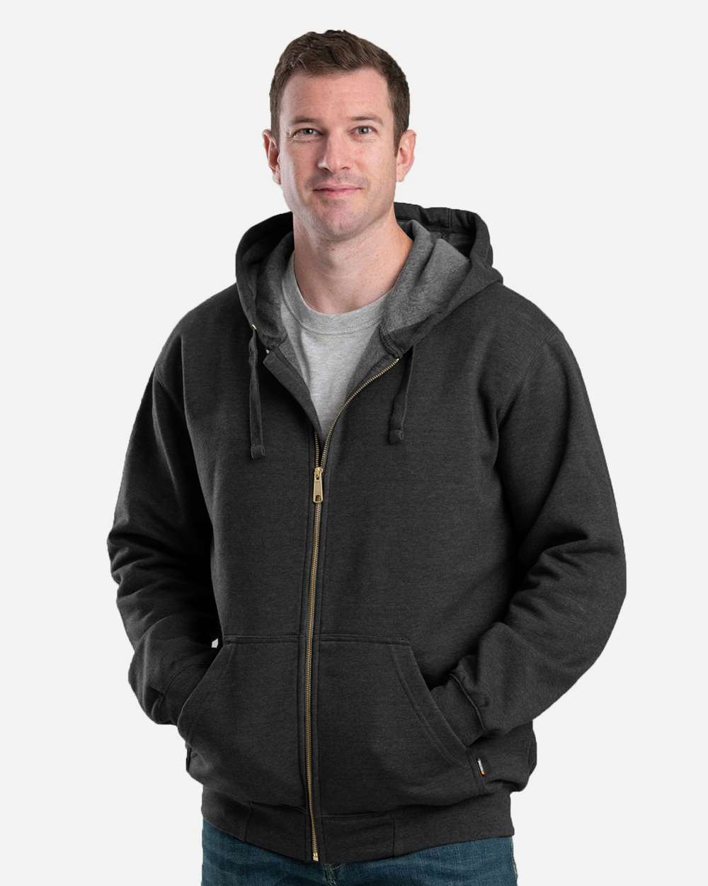 Berne Apparel Fleece - Premium - Hood M / Black Berne Apparel SZ413 Men's Heritage Full-Zip Hooded Sweatshirt