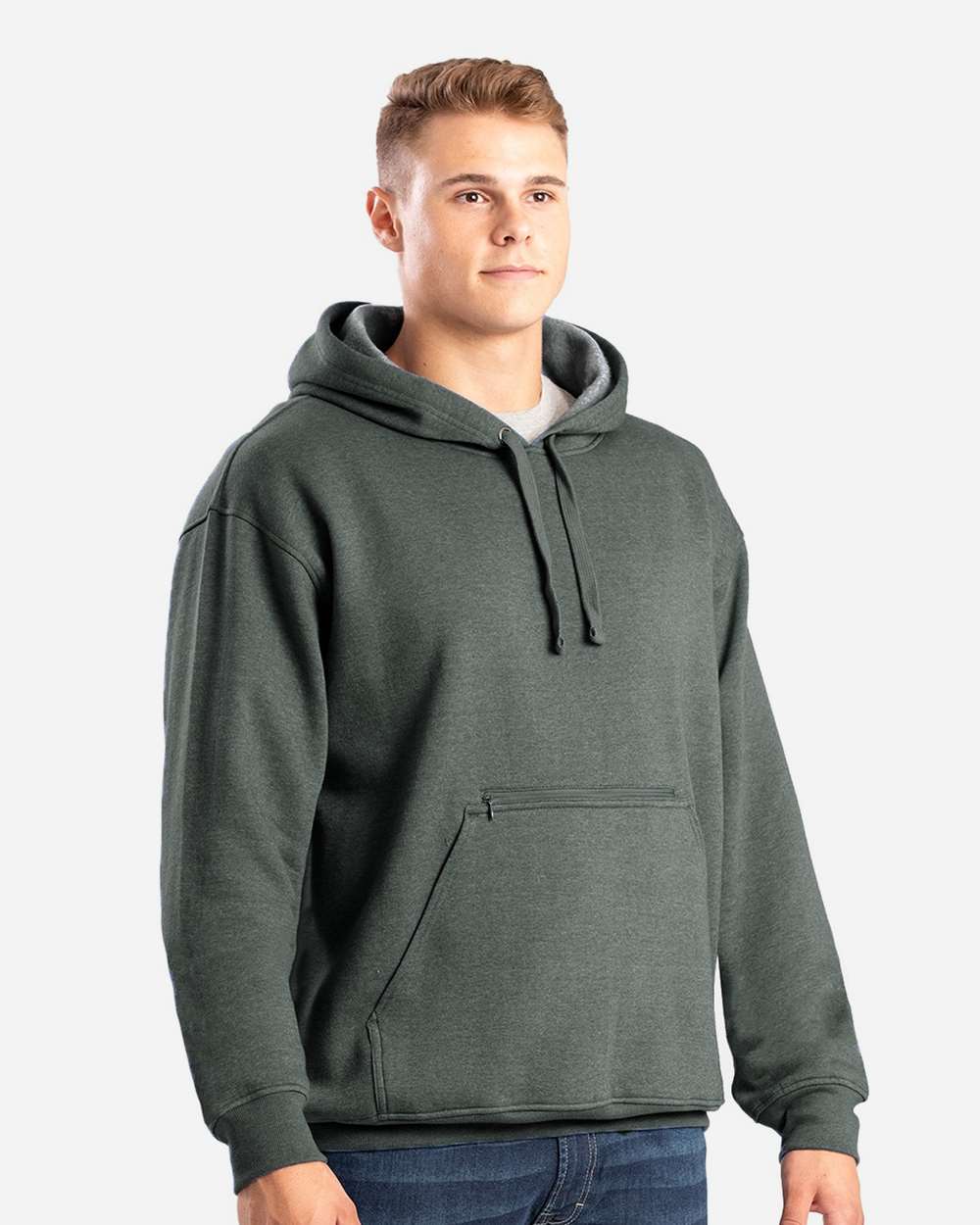 Berne Apparel Fleece - Premium - Hood M / Graphite Berne Apparel SP418 Men's Heritage Zip Pocket Hooded Sweatshirt