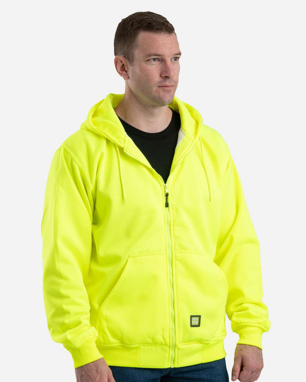Berne Apparel Fleece - Premium - Hood S / Yellow Berne Apparel HVF101 Men's Heritage Thermal-Lined Full-Zip Hooded Sweatshirt