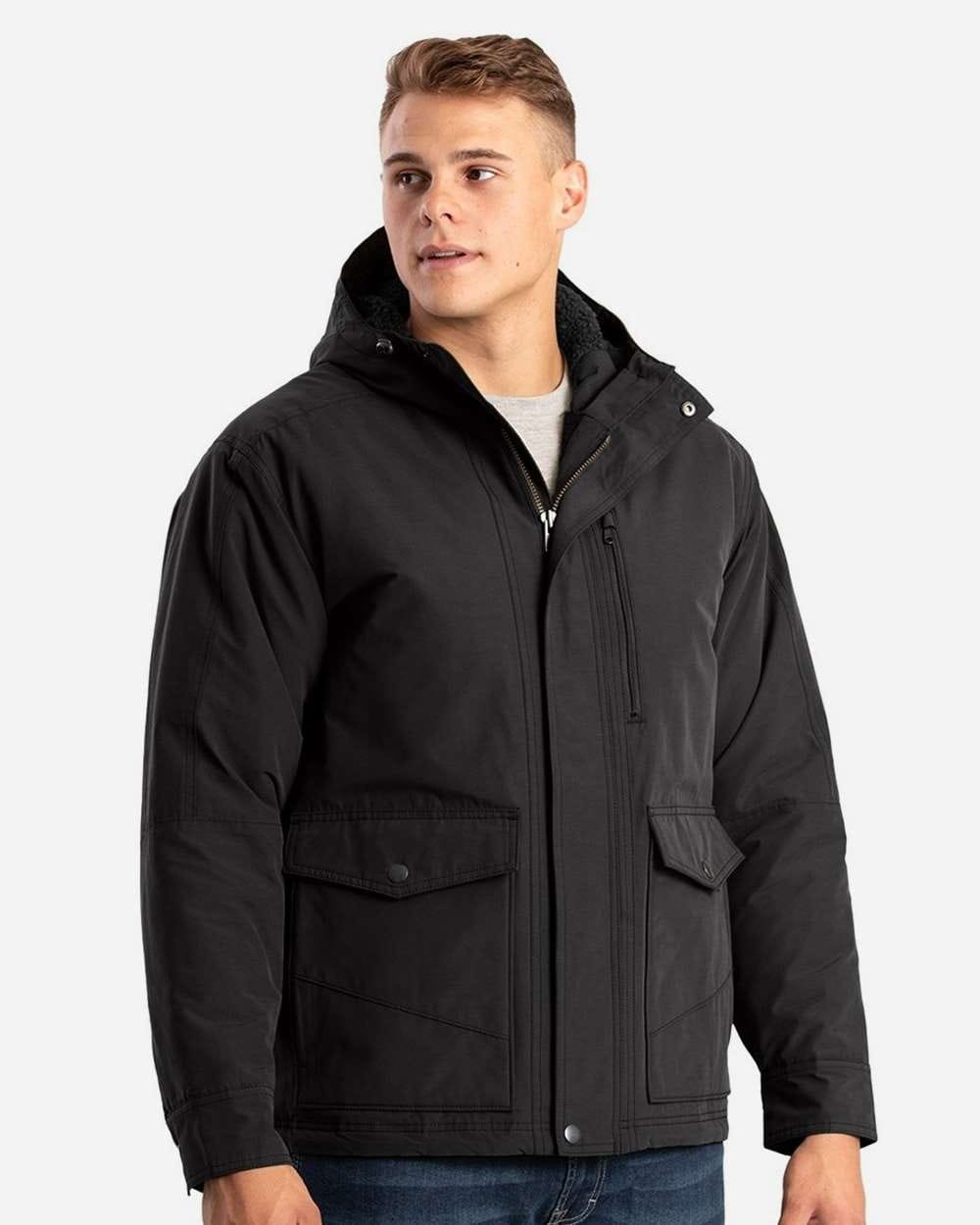 Berne Apparel Outerwear M / Black Berne Apparel HJ67 Men's Highland Quilt-Lined Micro-Duck Hooded Jacket