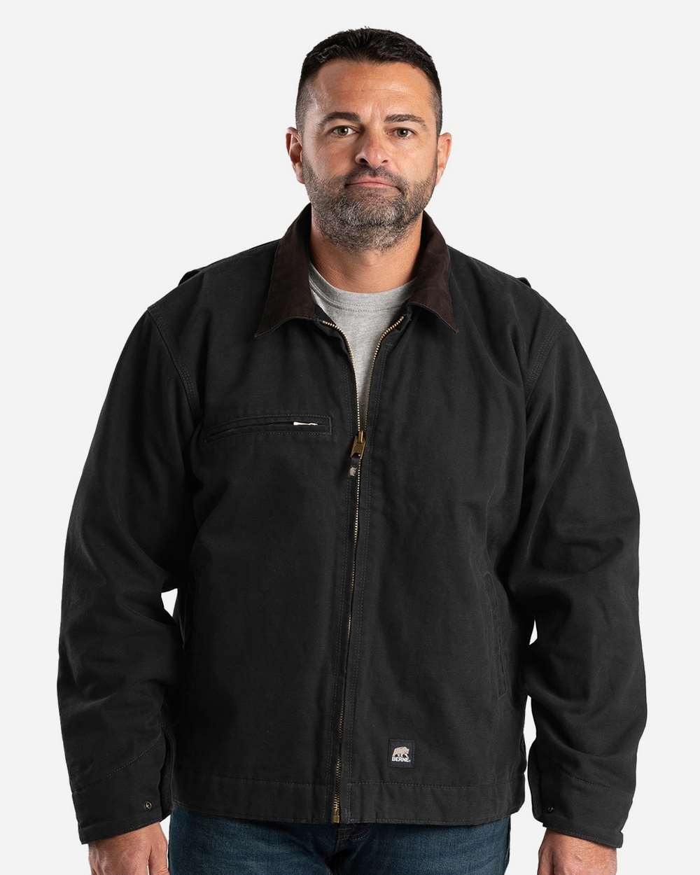 Berne Apparel Outerwear S / Black Berne Apparel J374 Men's Highland Washed Gasoline Jacket