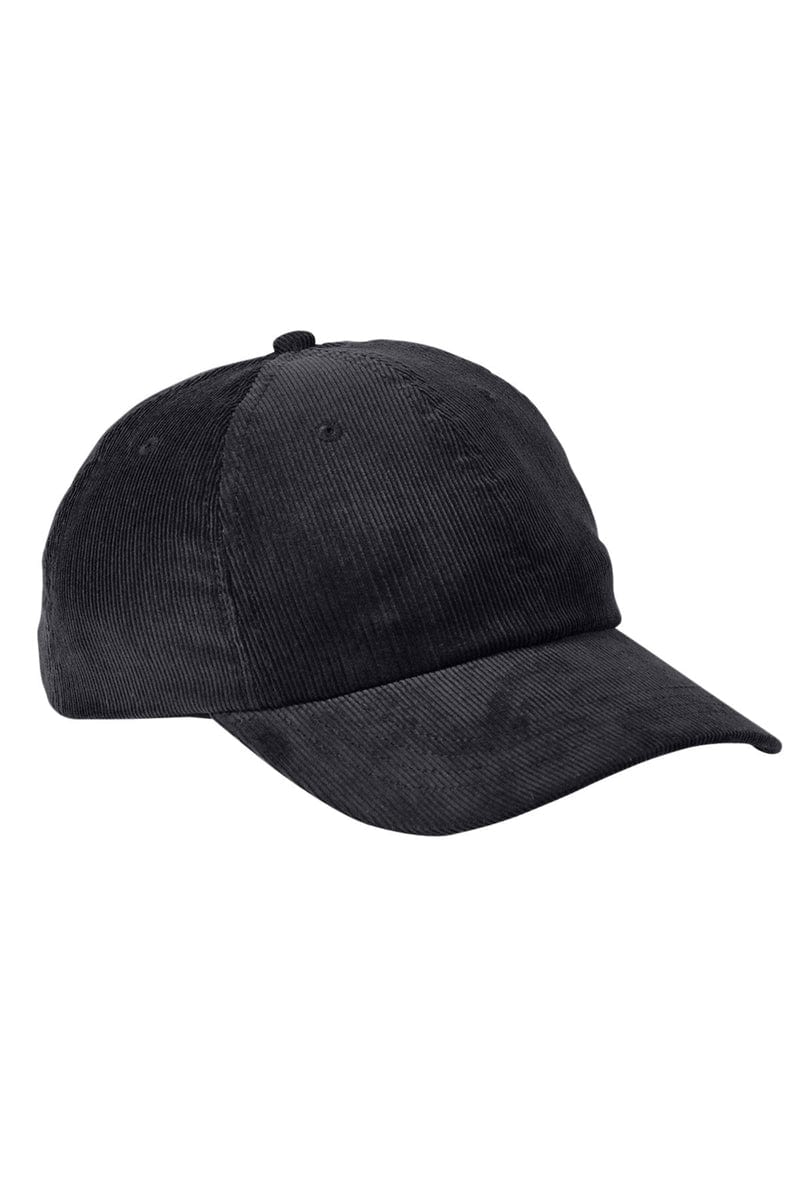 Big Accessories Headwear OS / Black Big Accessories BA703: Corduroy Cap