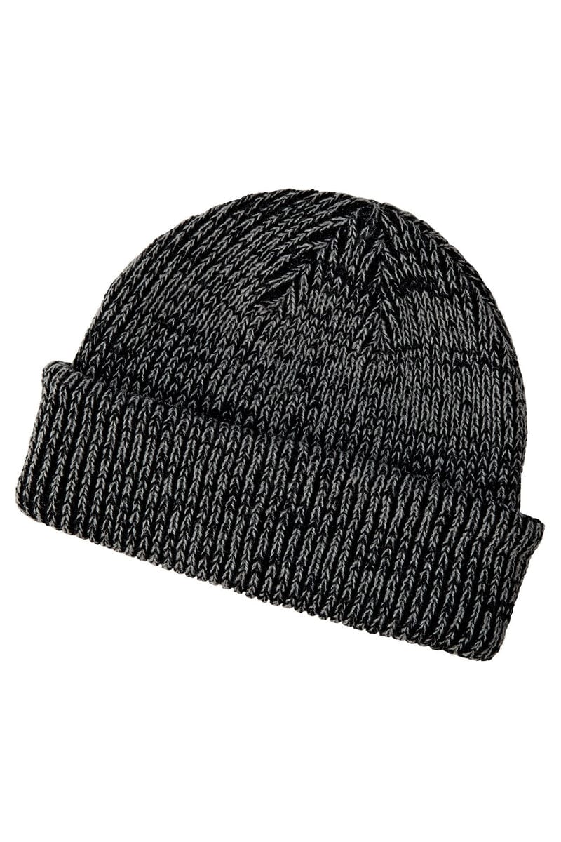 Big Accessories Headwear OS / Black/ Gray Big Accessories BA524: Ribbed Marled Beanie