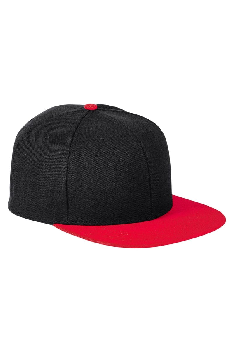 Big Accessories Headwear OS / Black/ Red Big Accessories BA539: Flat Bill Sport Cap