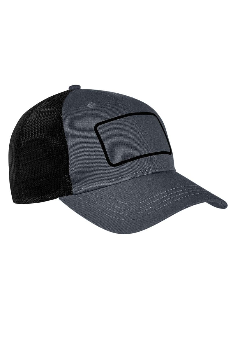 Big Accessories Headwear OS / Chrcl/ Blk/ Blk Big Accessories BA656T: Patch Trucker Cap