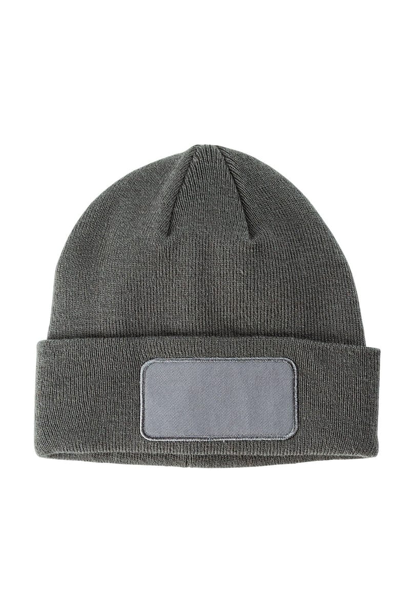 Big Accessories Headwear OS / Gray Big Accessories BA527: Patch Beanie