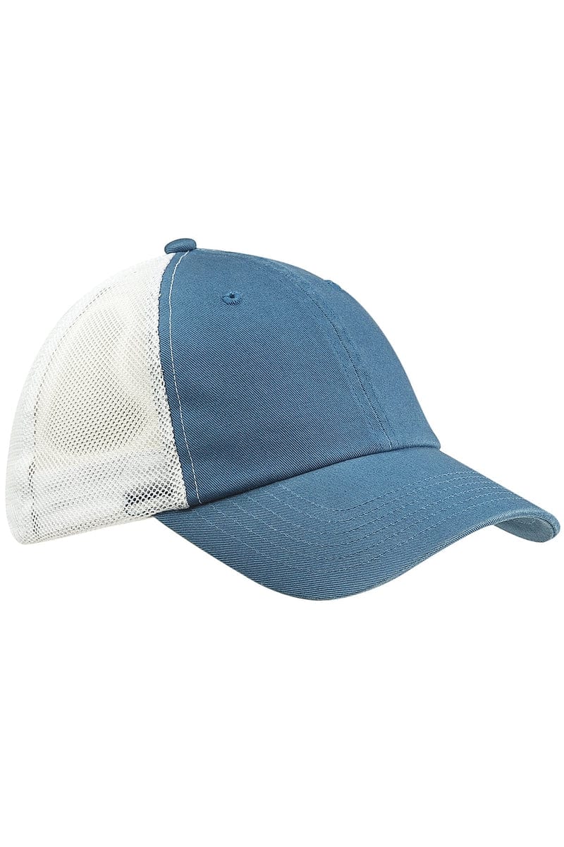 Big Accessories Headwear OS / Indigo/ White Big Accessories BA601: Washed Trucker Cap