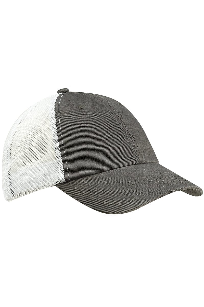 Big Accessories Headwear OS / Iron/ White Big Accessories BA601: Washed Trucker Cap