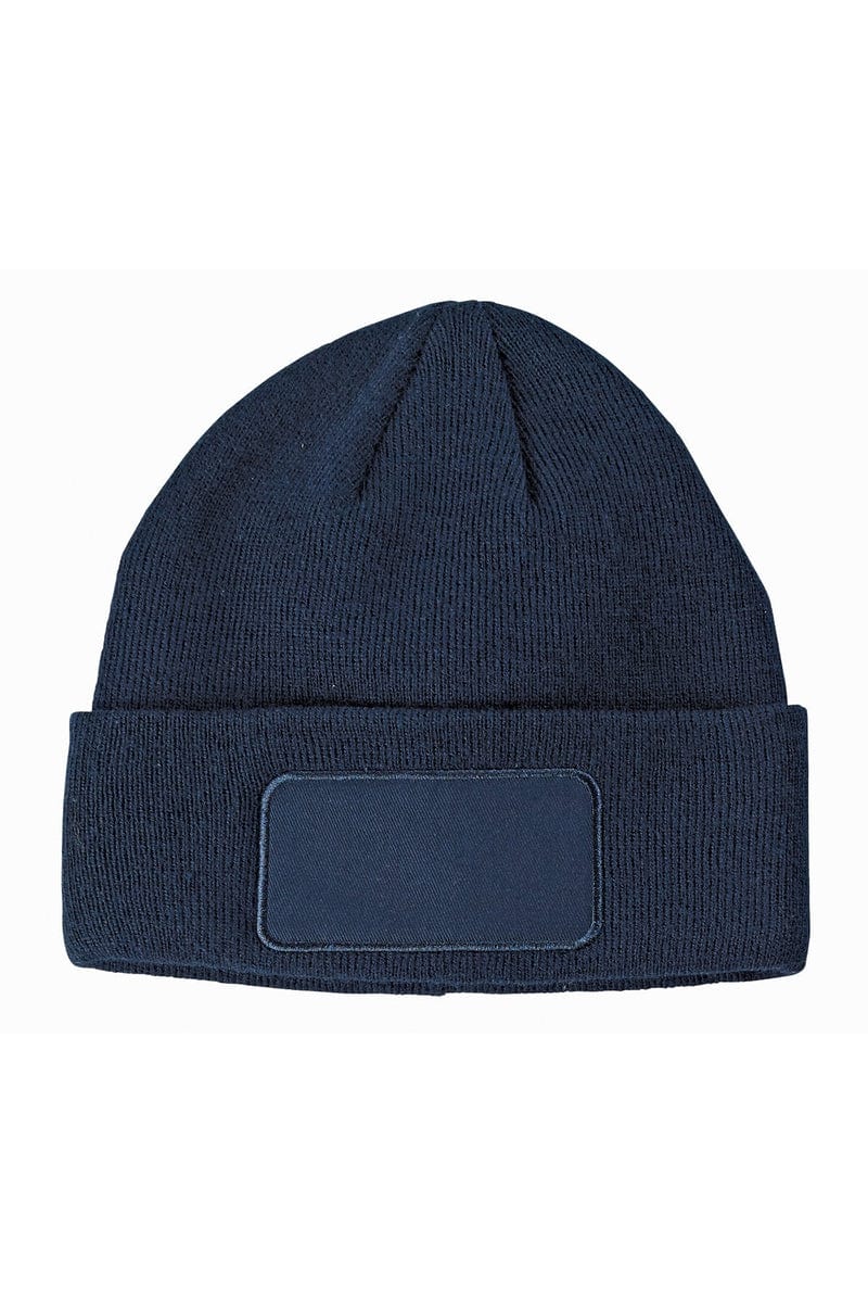 Big Accessories Headwear OS / Navy Big Accessories BA527: Patch Beanie