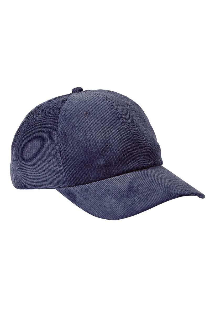 Big Accessories Headwear OS / Navy Big Accessories BA703: Corduroy Cap