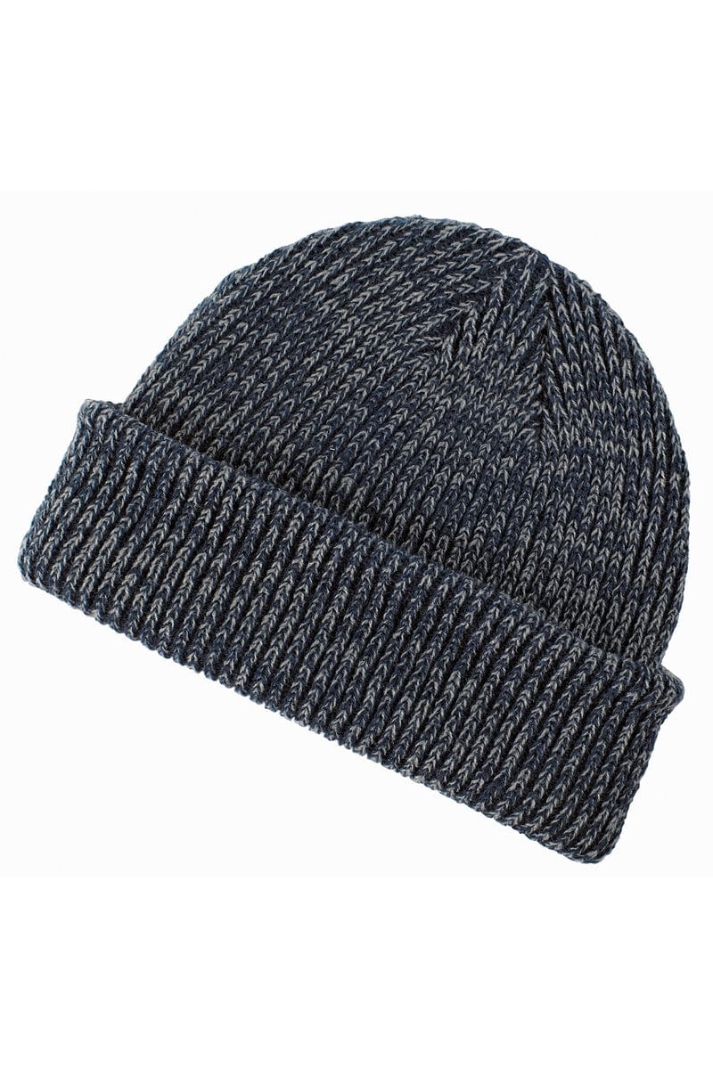 Big Accessories Headwear OS / Navy/ Gray Big Accessories BA524: Ribbed Marled Beanie