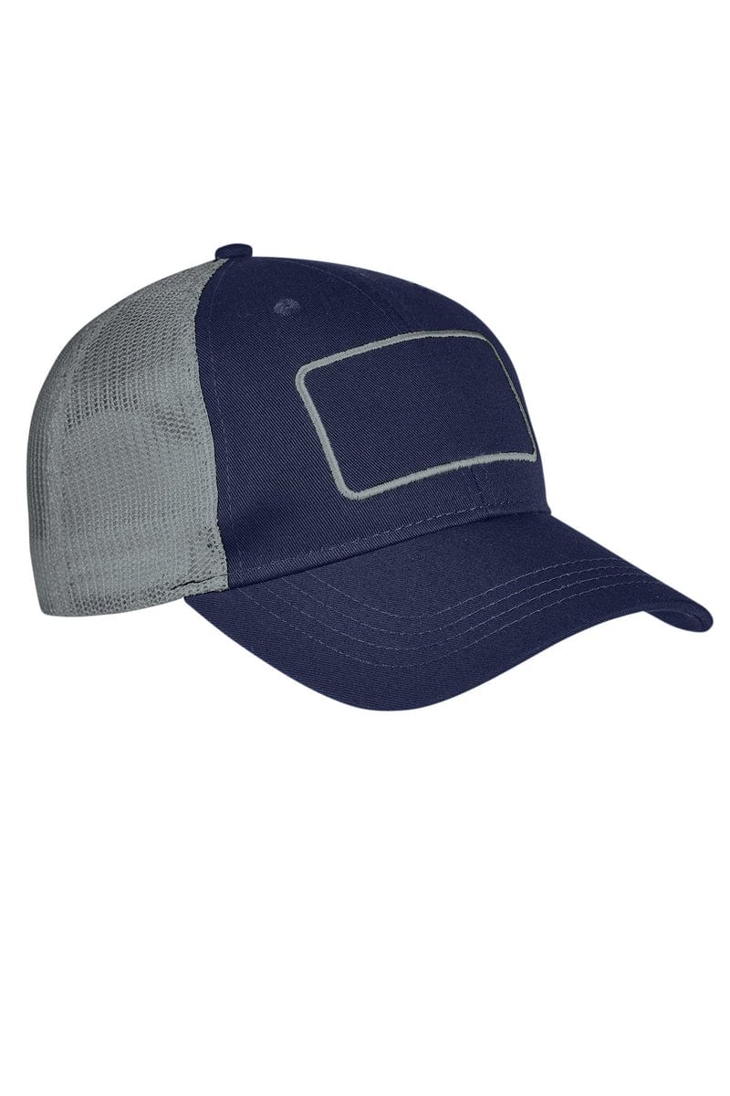Big Accessories Headwear OS / Navy/ Gray/ Gray Big Accessories BA656T: Patch Trucker Cap