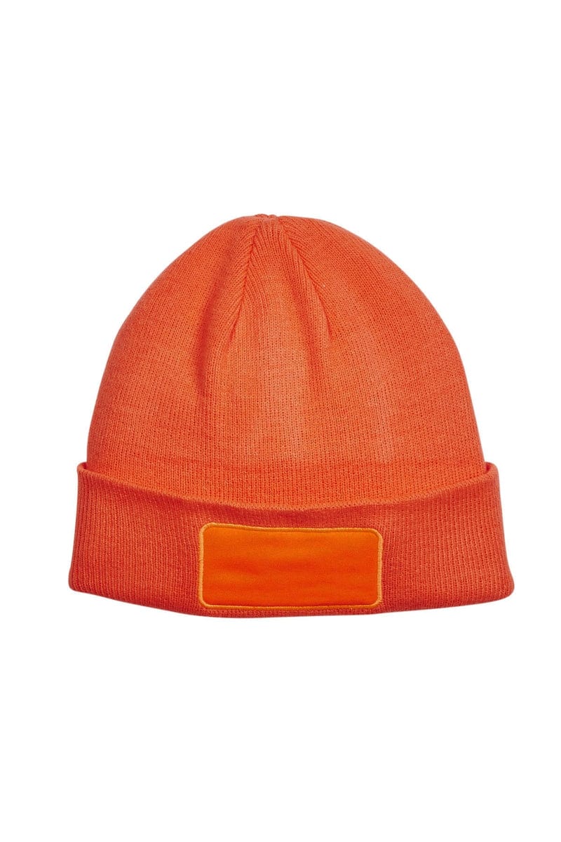 Big Accessories Headwear OS / Neon Orange Big Accessories BA527: Patch Beanie