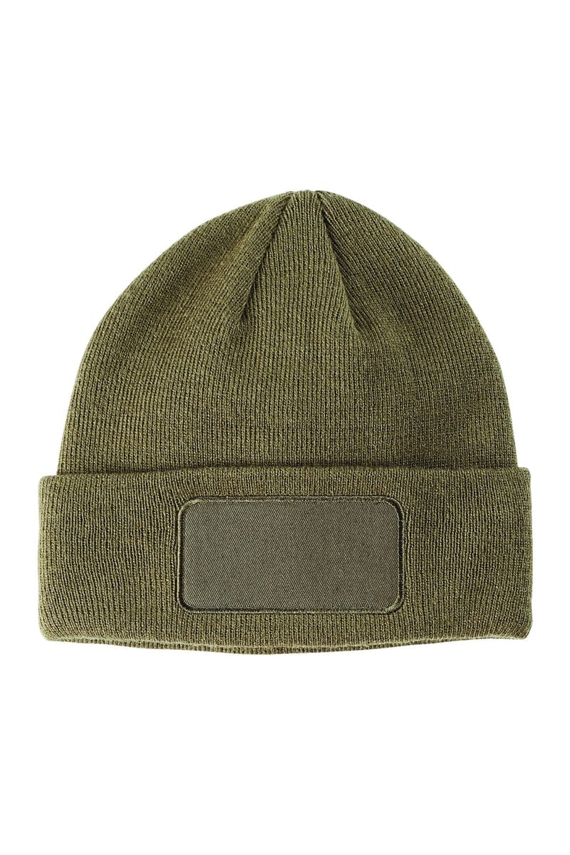 Big Accessories Headwear OS / Olive Big Accessories BA527: Patch Beanie