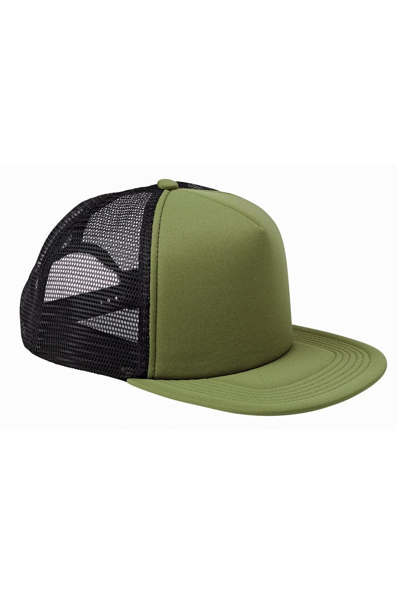 Big Accessories Headwear OS / Olive/ Black Big Accessories BX030: 5-Panel Foam Front Trucker Cap