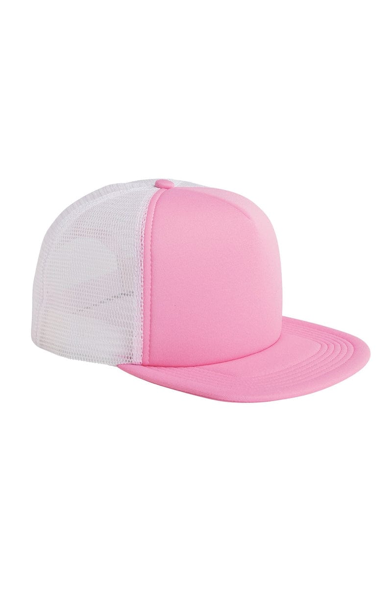 Big Accessories Headwear OS / Pink/ White Big Accessories BX030: 5-Panel Foam Front Trucker Cap