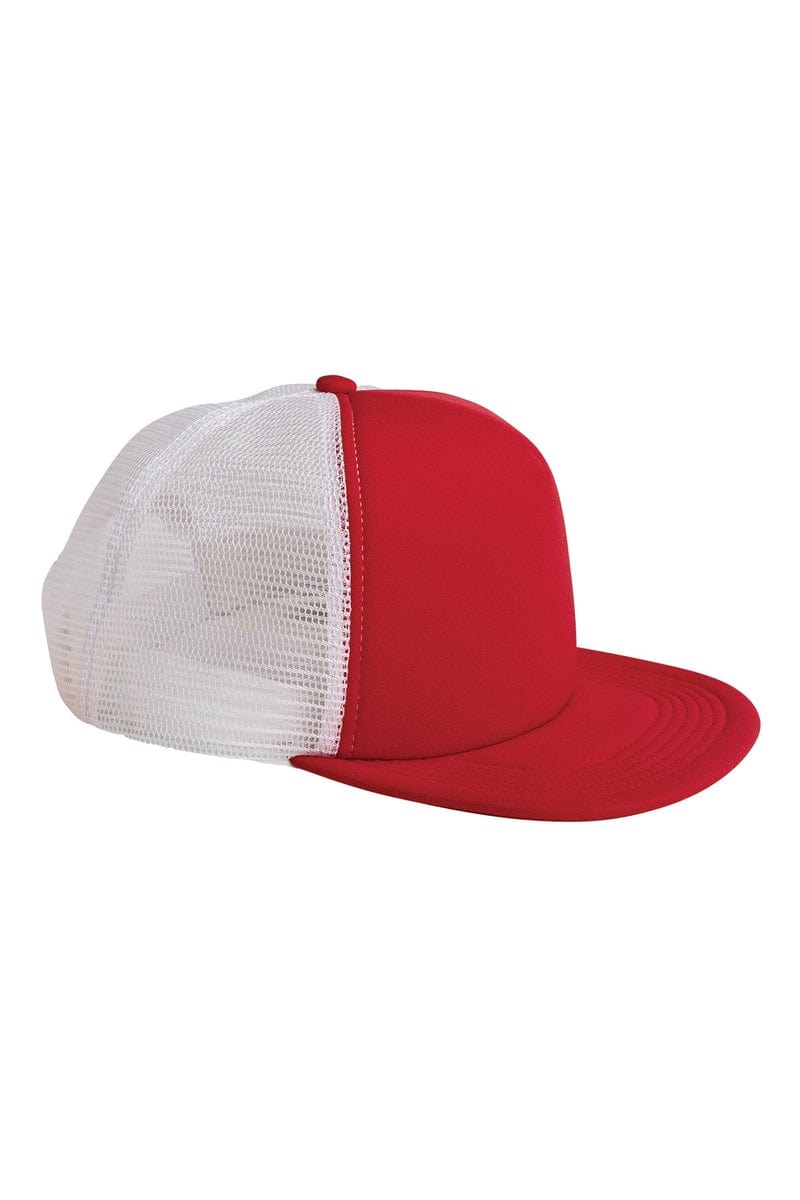 Big Accessories Headwear OS / Red/ White Big Accessories BX030: 5-Panel Foam Front Trucker Cap
