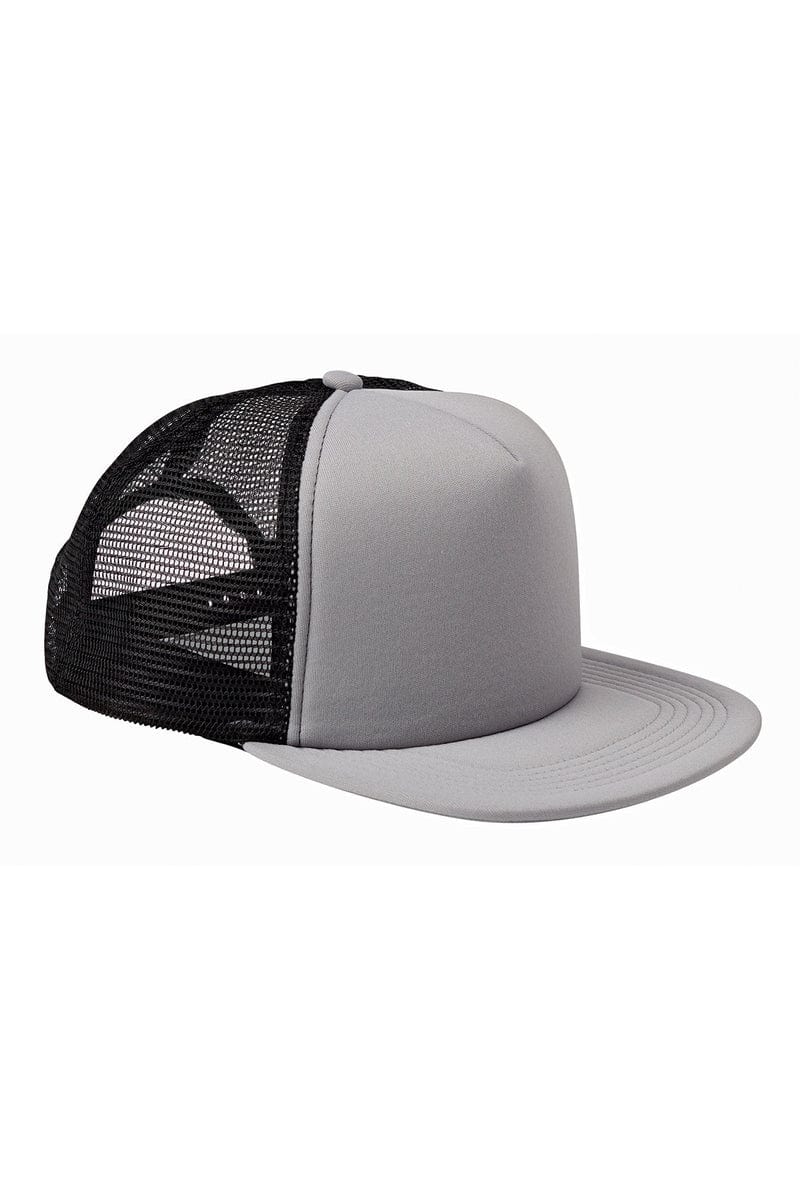 Big Accessories Headwear OS / Steel/ Black Big Accessories BX030: 5-Panel Foam Front Trucker Cap
