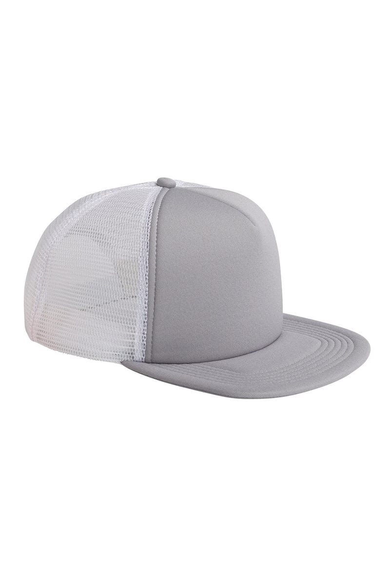 Big Accessories Headwear OS / Steel/ White Big Accessories BX030: 5-Panel Foam Front Trucker Cap