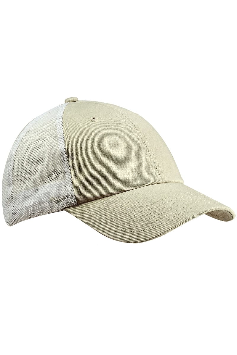 Big Accessories Headwear OS / Stone/ White Big Accessories BA601: Washed Trucker Cap
