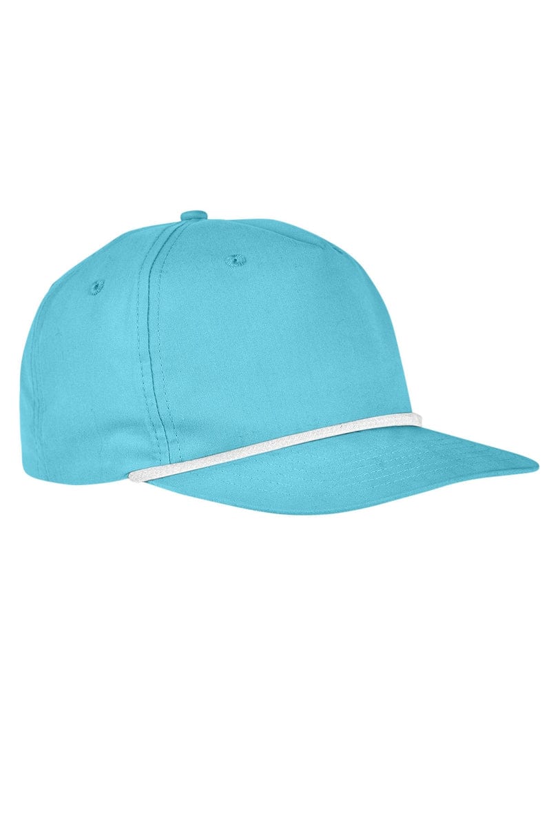 Big Accessories Headwear OS / Turquoise/ White Big Accessories BA671: 5-Panel Golf Cap