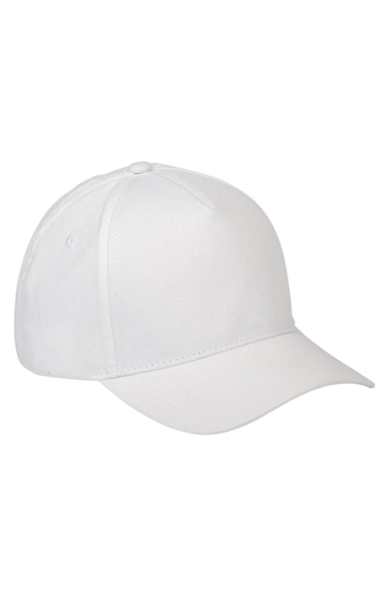 Big Accessories Headwear OS / White Big Accessories BX034: 5-Panel Brushed Twill Cap