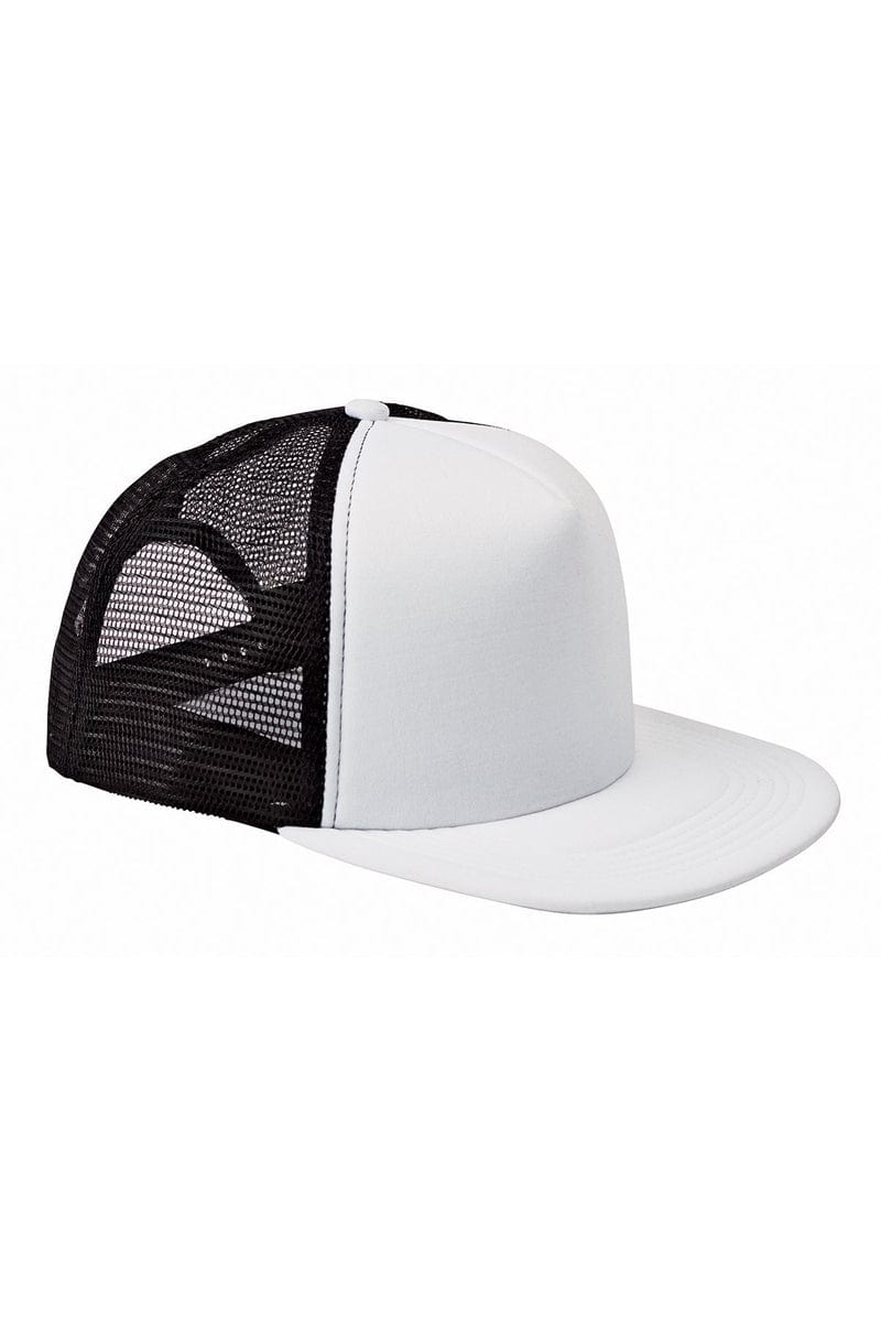 Big Accessories Headwear OS / White/ Black Big Accessories BX030: 5-Panel Foam Front Trucker Cap