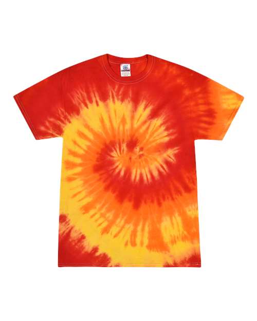 Colortone 1000-Unisex Multi-Color Tie-Dyed T-Shirt in Blaze