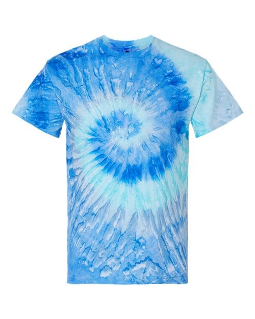 Colortone 1000-Unisex Multi-Color Tie-Dyed T-Shirt in Blue Jerry