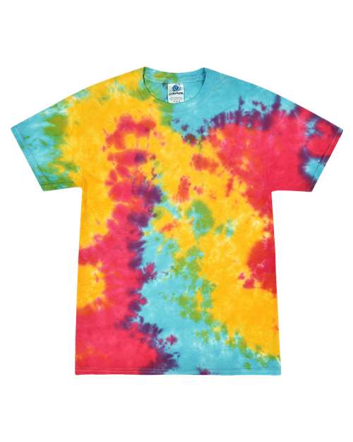 Colortone 1000-Unisex Multi-Color Tie-Dyed T-Shirt in Multi Rainbow