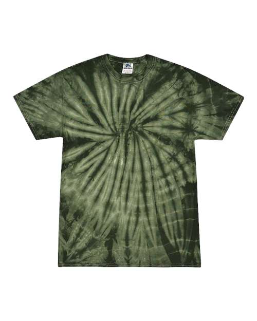 Colortone 1000-Unisex Multi-Color Tie-Dyed T-Shirt in Spider Green
