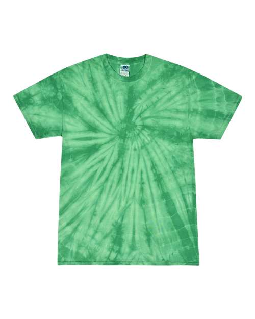 Colortone 1000-Unisex Multi-Color Tie-Dyed T-Shirt in Spider Kelly