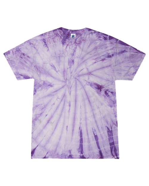Colortone 1000-Unisex Multi-Color Tie-Dyed T-Shirt in Spider Lavender