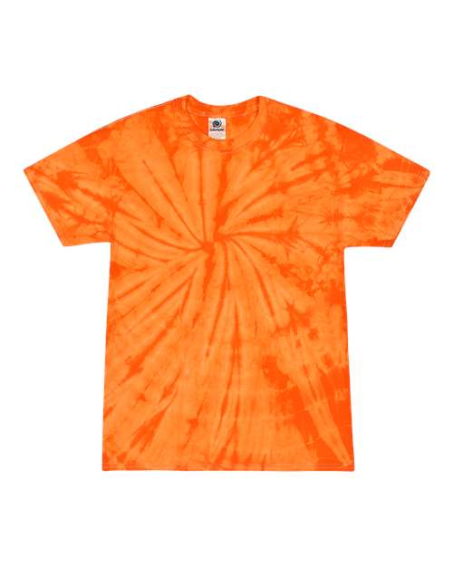 Colortone 1000-Unisex Multi-Color Tie-Dyed T-Shirt in Spider Orange