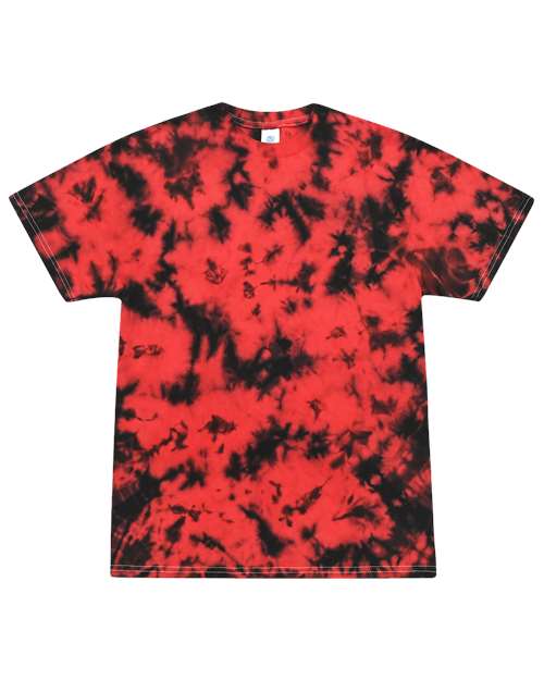Colortone 1390-Unisex Crystal Wash T-Shirt in Crystal Red/ Black