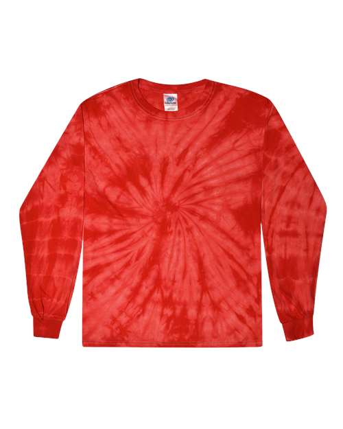 Colortone 2000-Unisex Tie-Dyed Long Sleeve T-Shirt in Spider Red