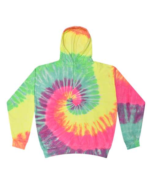 Colortone 8777-Unisex Tie-Dyed Hooded Sweatshirt in Minty Rainbow