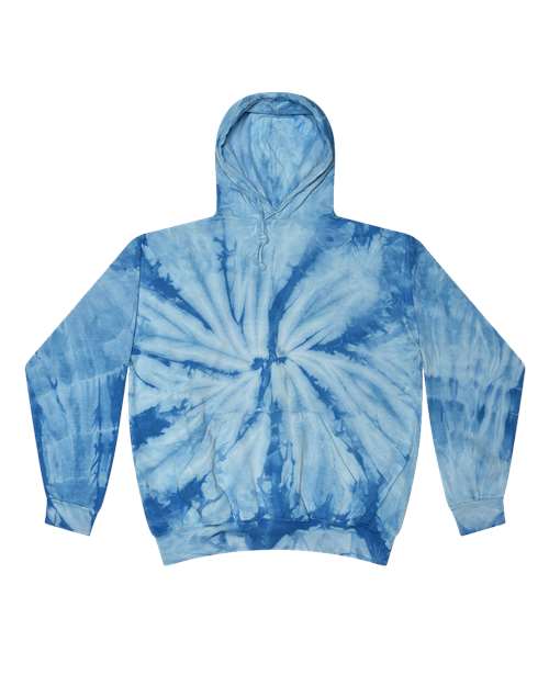Colortone 8777-Unisex Tie-Dyed Hooded Sweatshirt in Spider Baby Blue