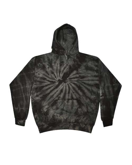Colortone 8777-Unisex Tie-Dyed Hooded Sweatshirt in Spider Black