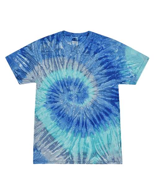 Colortone 1000Y-Youth Multi-Color Tie-Dyed T-Shirt in Blue Jerry