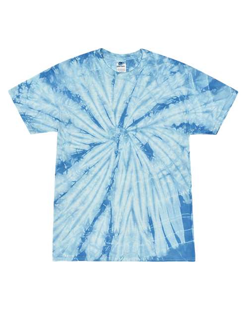 Colortone 1000Y-Youth Multi-Color Tie-Dyed T-Shirt in Spider Baby Blue
