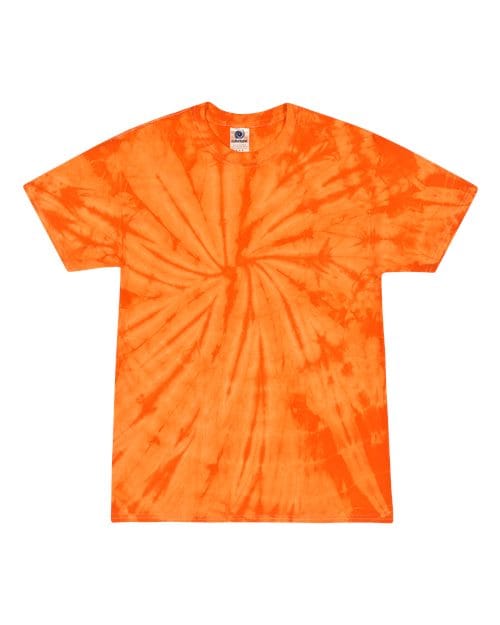 Colortone 1000Y-Youth Multi-Color Tie-Dyed T-Shirt in Spider Orange