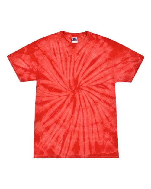 Colortone 1000Y-Youth Multi-Color Tie-Dyed T-Shirt in Spider Red