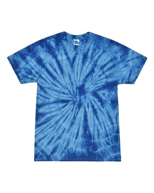 Colortone 1000Y-Youth Multi-Color Tie-Dyed T-Shirt in Spider Royal