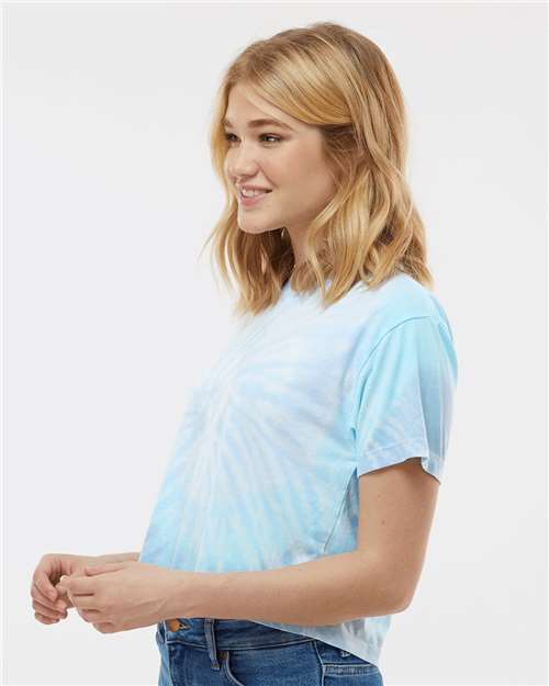Colortone 1050-Women's Tie-Dyed Crop T-Shirt in 
