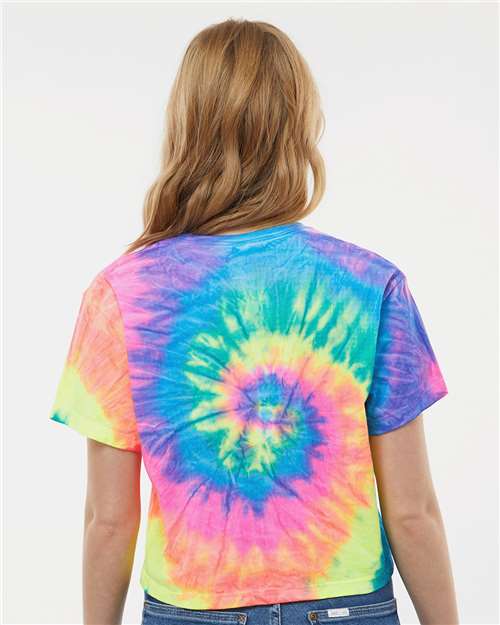 Colortone 1050-Women's Tie-Dyed Crop T-Shirt in 