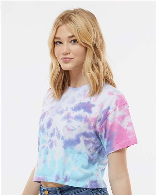 Colortone 1050-Women's Tie-Dyed Crop T-Shirt in 